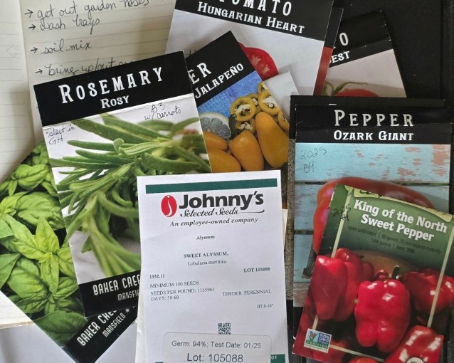 some favorite suppliers including Victory Seeds, Pinetree, High Mowing, and Baker Creek